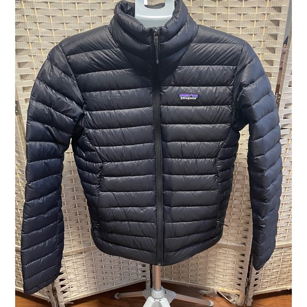 Patagonia Down Sweater Jacket Mens Small Black Puffer 800-Fill Goose Down